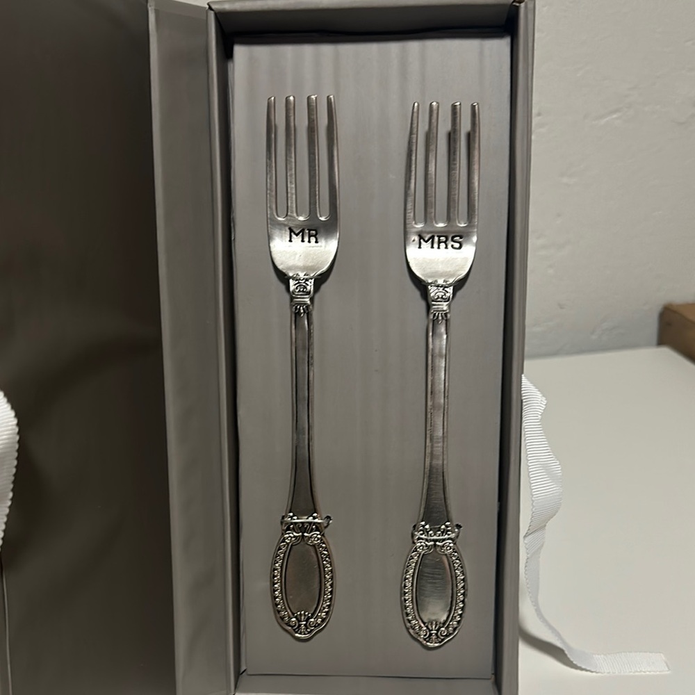 Elegant Silver Mr. and Mrs. Fork Set